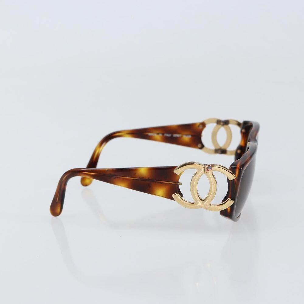 CHANEL COCO Mark Sunglasses plastic Brown CC Auth yk20054 - Picture 5 of 12